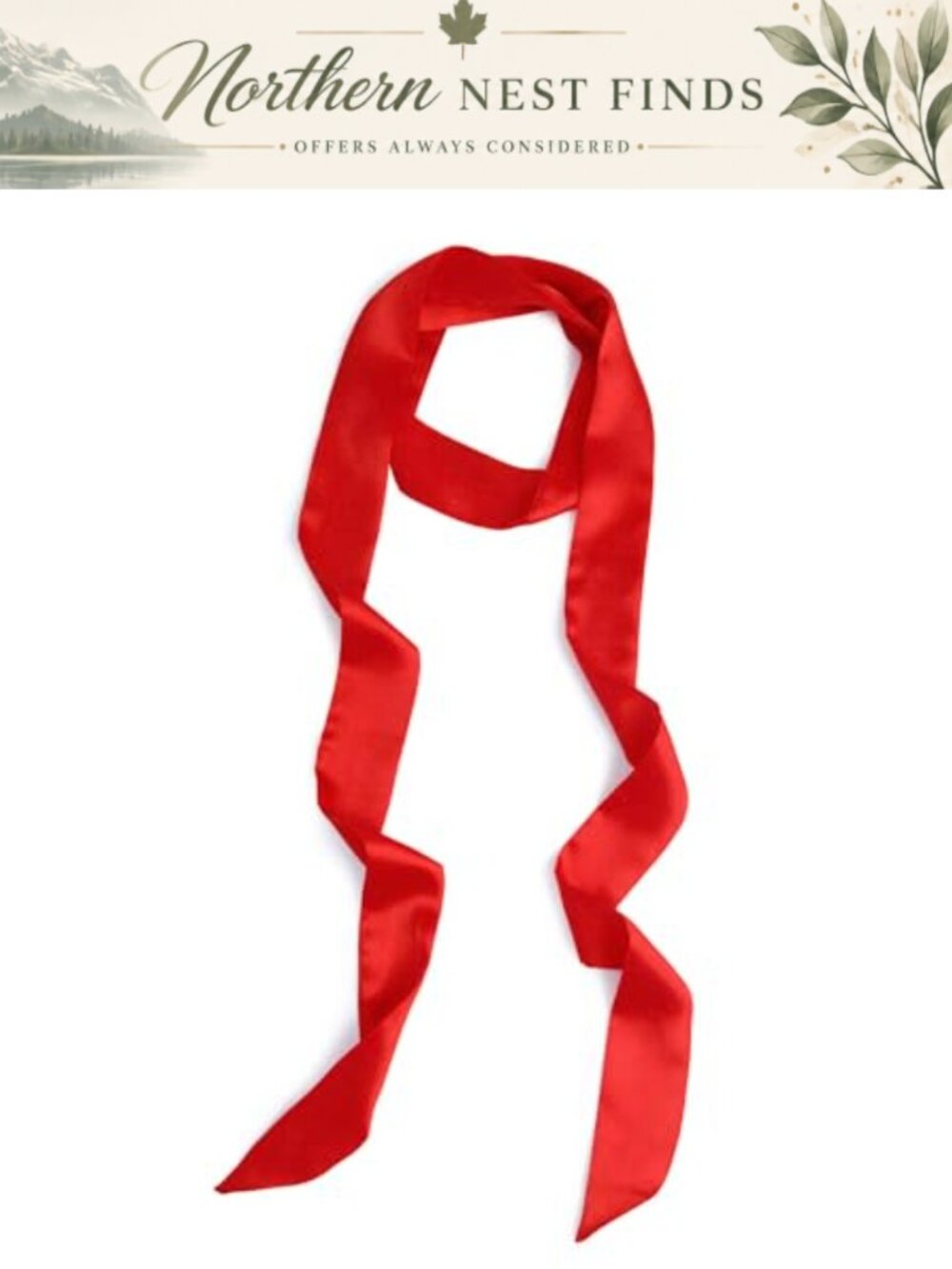 Women's Solid Long Neckerchief Viscose Skinny Scarf 50's Costume Accessory